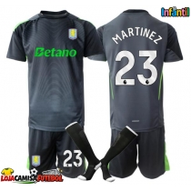 Camisa de Futebol Aston Villa Emiliano Martinez #23 Goleiro Equipamento Principal Infantil 2025-26 Manga Curta (+ Calças curtas)